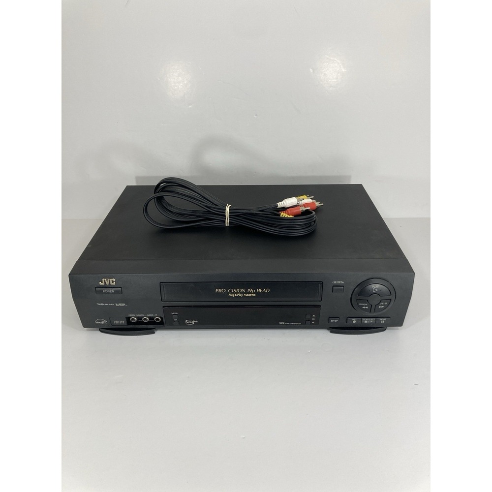 JVC HR-VP680U VHS VCR Video Cassette Player w/ AV Cables, No Remote - TESTED